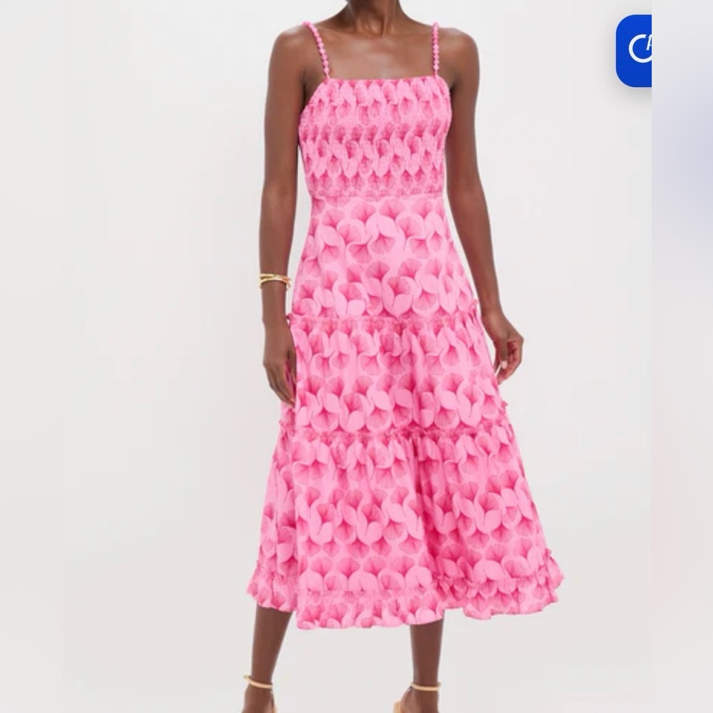 Tuckernuck- Hyacinth House Pink Floral Midi Dress brand new M